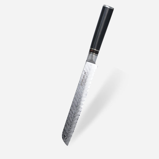 Savtakkede køkkenkniv eller brødkniv fra Komorebi Knife