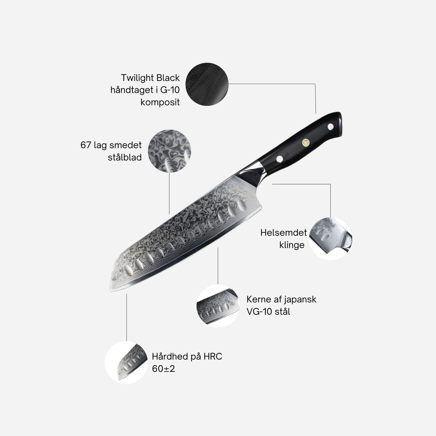Santoku kokkekniv - Mangler du en kokkekniv, du kan bruge, uanset om du skal hakke grønt eller ordne kylling? Tjek Komorebis Santoku-kokkekniv i japansk stål ud her.